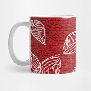 Retro Red Leaves Mug